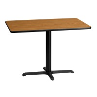 Flash Furniture 30'' X 42'' Rectangular Natural Laminate Table Top With 23.5'' X 29.5'' Table Height Base