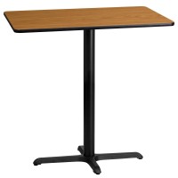 Flash Furniture 24'' X 42'' Rectangular Natural Laminate Table Top With 23.5'' X 29.5'' Bar Height Table Base