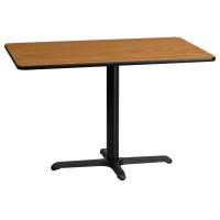24'' x 42'' Rectangular Natural Laminate Table Top with 23.5'' x 29.5'' Table Height Base