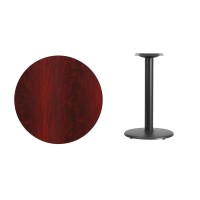 30'' Round Mahogany Laminate Table Top with 18'' Round Table Height Base