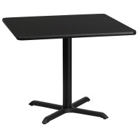 36'' Square Black Laminate Table Top With 30'' X 30'' Table Height Base