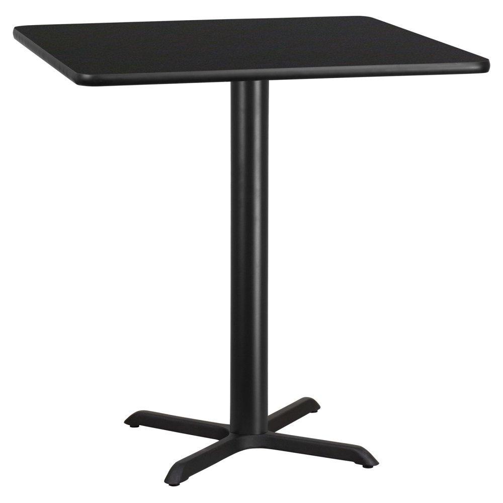 Flash Furniture 42'' Square Black Laminate Table Top With 33'' X 33'' Bar Height Table Base