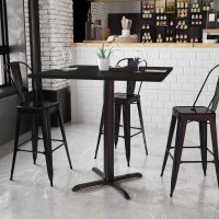 Flash Furniture 42'' Square Black Laminate Table Top With 33'' X 33'' Bar Height Table Base