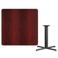 Flash Furniture 42'' Square Mahogany Laminate Table Top With 33'' X 33'' Table Height Base