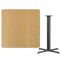 Flash Furniture 42'' Square Natural Laminate Table Top With 33'' X 33'' Bar Height Table Base