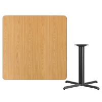 Flash Furniture 42'' Square Natural Laminate Table Top With 33'' X 33'' Table Height Base