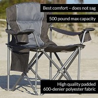 Livingxl 500-Lb. Capacity Heavy-Duty Portable Chair (Charcoal)