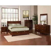 Alpine Furniture Panel Bed, King, Cappuccino