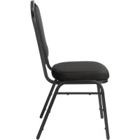Nps 9300 Series Deluxe Fabric Upholstered Stack Chair, Ebony Black Seat/Black Sandtex Frame