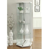 Traditional Glass Hexagon Curio Cabinet