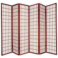 Legacy Decor 6 Panels Room Divider Privacy Screen Partition Shoji Style 71 Tall Cherry Finish 104 Wide