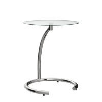 Kings Brand Furniture - Chrome With Glass Modern Accent Side End Table