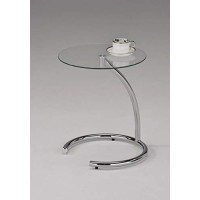 Kings Brand Furniture - Chrome With Glass Modern Accent Side End Table