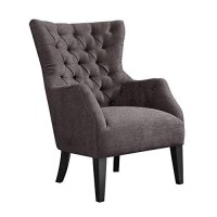 Madison Park Button Tufted Wing Chair, See Below Below, Brown