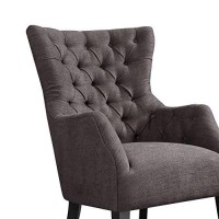 Madison Park Button Tufted Wing Chair, See Below Below, Brown