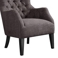 Madison Park Button Tufted Wing Chair, See Below Below, Brown