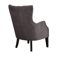 Madison Park Button Tufted Wing Chair, See Below Below, Brown