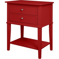 Ameriwood Home Franklin Accent Table With 2 Drawers, Red