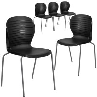 Flash Furniture Hercules Series 551 Lb. Capacity Black Stack Chair