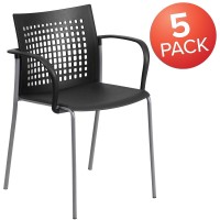 Flash Furniture Hercules Series 551 Lb. Capacity Black Stack Chair With Air-Vent Back And Arms