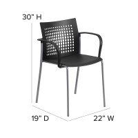 Flash Furniture Hercules Series 551 Lb. Capacity Black Stack Chair With Air-Vent Back And Arms