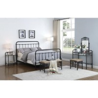 Classic metal bed in dark bronze finishUnderstated design has an antique lookSteel tubing construction with solid mold-casted ornamentsRequires box spring