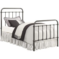 Classic metal bed in dark bronze finishUnderstated design has an antique lookSteel tubing construction with solid mold-casted ornamentsRequires box spring