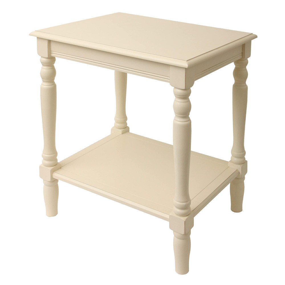 Decor Therapy Simplify Wood Accent Storage Shelf End Table, 19.5X15.75X24, Antique White