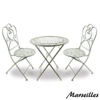 Modern Home Marseilles Antiqued Iron 3Pc Folding Bistro Set