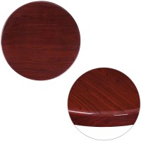 Flash Furniture Glenbrook 24'' Round High-Gloss Mahogany Resin Table Top With 2'' Thick Drop-Lip