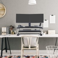 Ergotron - Workfit-Tl Standing Desk Converter, Dual Monitor Sit Stand Desk Riser For Tabletops - 37.5 Inch Width, Black