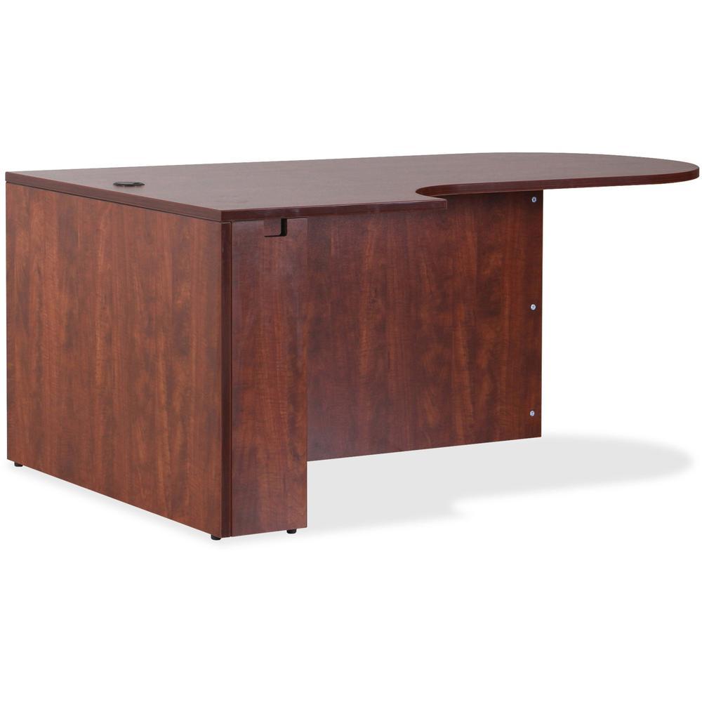 Lorell Essentials Left Peninsula Desk Box 1 of 2 1 Top 709 x 414295 Finish Cherry Laminate