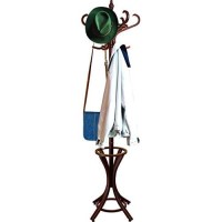 Headbourne 8000E Floor Standing Hat And Coat Rack With Umbrella Stand, Wood With Dark Brown Paint Finish