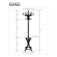 Headbourne 8000E Floor Standing Hat And Coat Rack With Umbrella Stand, Wood With Dark Brown Paint Finish