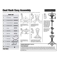 Headbourne 8000E Floor Standing Hat And Coat Rack With Umbrella Stand, Wood With Dark Brown Paint Finish