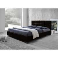 Baxton Studio Vivaldi Modern And Contemporary Dark Brown Faux Leather Padded Platform Base Full Size Bed Frame