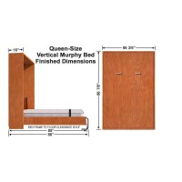 Murphy Bed Queen Size Hardware Kit - Queen Vertical Diy Folding Cabinet Wall Bed For Guestroom Easy To Build Hidden Folding Bed, Made In Usa