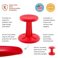 Kore Kids Preschool Wobble Chair - Flexible Seating Stool For Classroom, Preschool, Kindergarten & Elementary School - Age 4-5 Yrs, Red (12In)