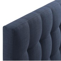 Modway Lily Tufted Linen Fabric Upholstered Full Headboard In Navy