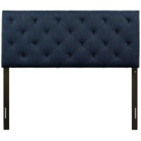 Modway Theodore Tufted Diamond Pattern Fabric Upholstered Full Headboard In Navy