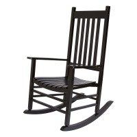 Shine Company 4332Bk Vermont Porch Rocker High Back Rocking Chair - Black