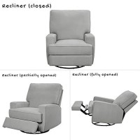 Baby Relax Rylan Swivel Glider Recliner Chair, Modern Furniture, Gray