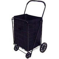 PrimeTrendz Folding Shopping Cart Liner Insert with Top Lid Cover in Black (Liner Cover Only).