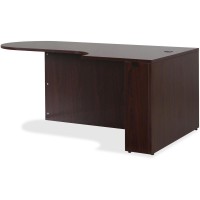 Lorell Essentials Right Peninsula Desk Box 1 of 2 1 Top 709 x 419295 Finish Mahogany Laminate