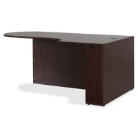 Lorell Essentials Right Peninsula Desk Box 1 of 2 1 Top 709 x 419295 Finish Mahogany Laminate