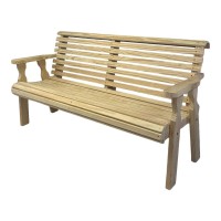 Caf Amish Heavy Duty 800 Lb Roll Back Pressure Treated Garden Bench (4 Foot, Unfinished)