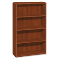 HON 10700 Bookcase 36 x 131 x 571 4 Shelves Waterfall Edge Material Laminate Finish Cognac