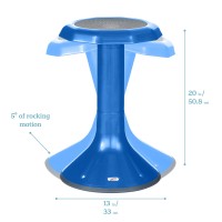 Ecr4Kids Ace Active Core Engagement Wobble Stool, 20-Inch Seat Height, Flexible Seating, Blue