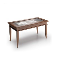 Mobili Fiver, Classico Coffee Table, Walnut, Laminate-Finished/Glass, Modern Coffee Table, Italian Furniture