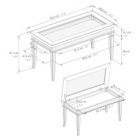 Mobili Fiver, Classico Coffee Table, Walnut, Laminate-Finished/Glass, Modern Coffee Table, Italian Furniture